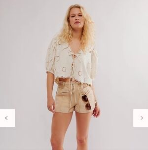 Free People Bali June Tie Front Blouse Size Small